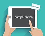 tablet with the words competent.be