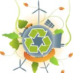 drawing with green energie figures